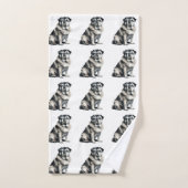 Alter Mops Badhandtuch Set (Handtuch)