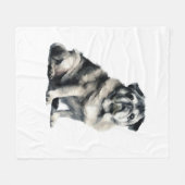 Alter Mops Fleecedecke (Vorderseite (Horizontal))