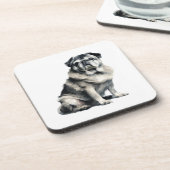 Alter Mops Getränkeuntersetzer (Linke Seite)