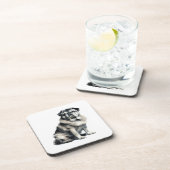 Alter Mops Getränkeuntersetzer (Rechte Seite)