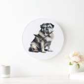 Alter Mops Große Wanduhr (Zuhause)