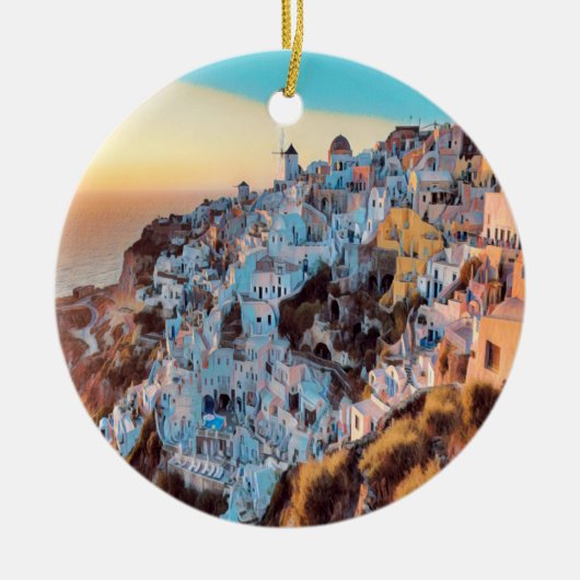 ALTER OIA - Sonnenuntergang - Keramik Ornament (Vorne)