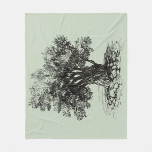 Alter Olivenbaum Fleecedecke (Vorderseite)