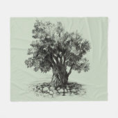 Alter Olivenbaum Fleecedecke (Vorderseite (Horizontal))