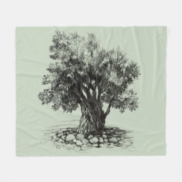 Alter Olivenbaum Fleecedecke