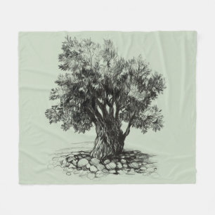 Alter Olivenbaum Fleecedecke