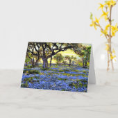 Alter Olivenbaum und Bluebonnets Karte (Gelbe Blume)