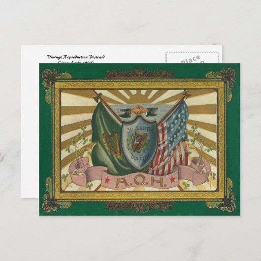 Alter Orden der Hibernianer Postkarte (Vorne/Hinten)