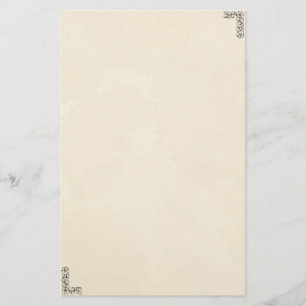 Alter Papierkaffee splattered dekorative Blumen Briefpapier