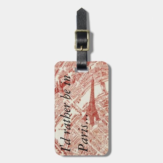 Alter Paris-Karten-Gepäckanhänger Gepäckanhänger (Vorderseite vertikal)