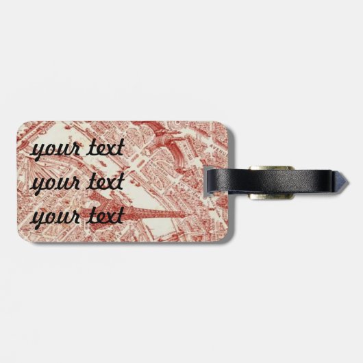 Alter Paris-Karten-Gepäckanhänger Gepäckanhänger (Rückseite horizontal)