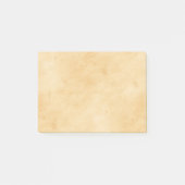Alter Pergament-Hintergrund befleckter Post-it Klebezettel (Vorderseite)