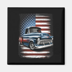 Alter Pickup-Truck Amerikanische Flagge 4. Juli Pa Magnet