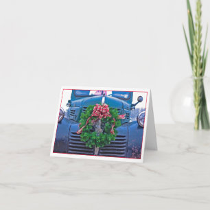 Alter Pickup-Truck weihnachtlich dekoriert Karte