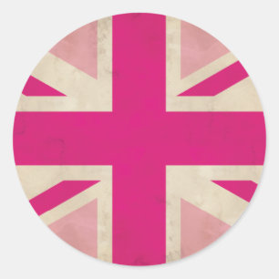 Alter Pink Union Jack Aufkleber