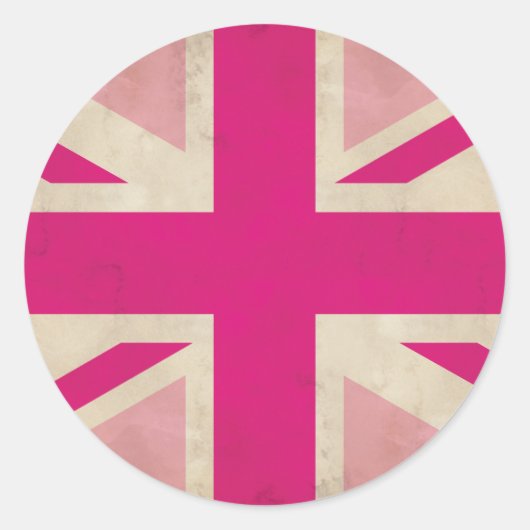 Alter Pink Union Jack Aufkleber (Vorderseite)