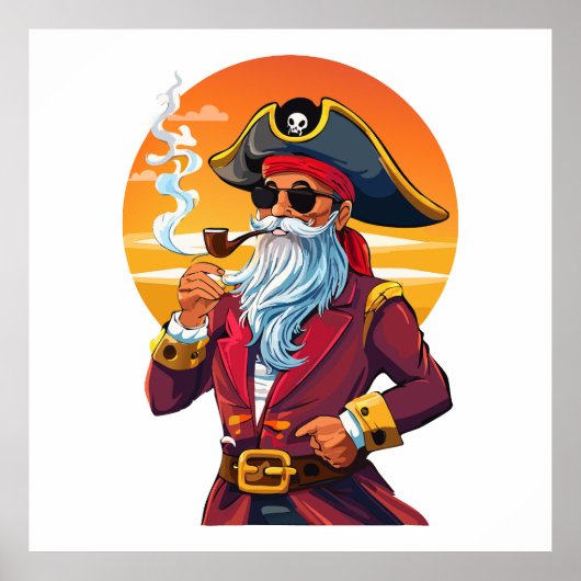 Alter Piratenkapitän Poster (Vorne)