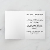 Alter Prädator: Lustiger alternder Gepard-Geburtst Karte (Innenseite)