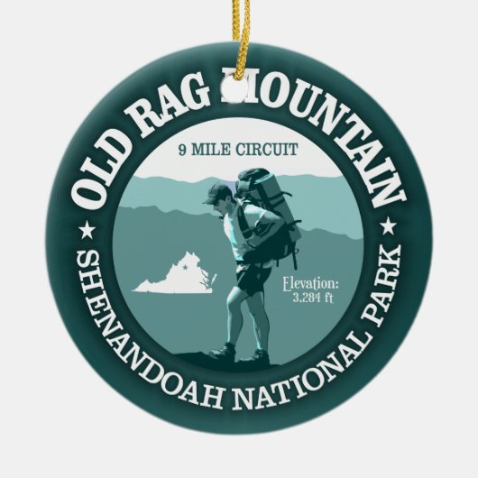 Alter Rag-Berg (rd) Keramik Ornament (Vorne)