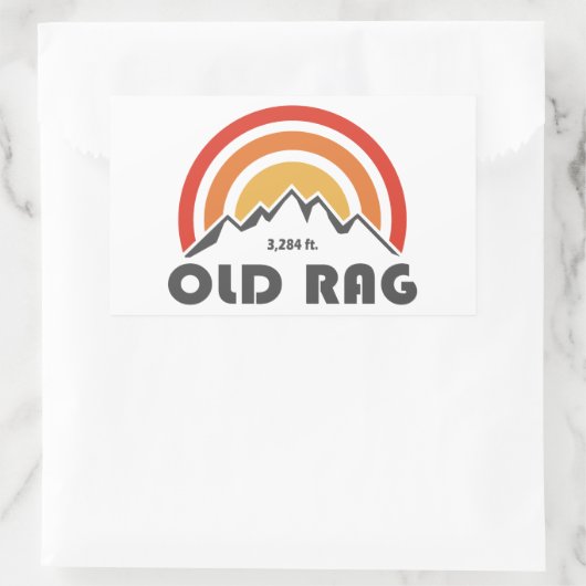 Alter Rag-Berg Rechteckiger Aufkleber (Tasche)
