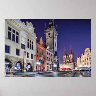 Alter Rathausplatz Prags, Glockenturm-Plakat Poster