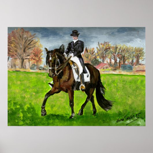 Alter Real Dressage Horse Portrait Poster (Vorne)