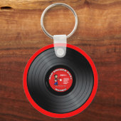 Alter Rocker Typ Vinyl Record Schlüsselanhänger (Vorderseite)