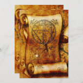 Alter Rollegeburtstag der Schatzkarte Einladung (Vorne/Hinten)