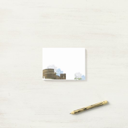 Alter Rom blauer Hydrangea-Notizblock Post-it Klebezettel (Auf Schreibtisch)