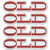 Alter roter Backstein Aufkleber (Vorderseite)