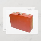 Alter roter Koffer Postkarte (Vorne/Hinten)