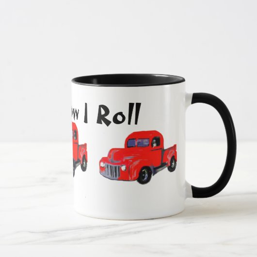 Alter roter LKW dieses ist, wie ich rolle Tasse (Rechts)