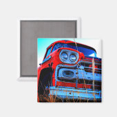 Alter roter LKW Magnet (Vorderseite/Rückseite)