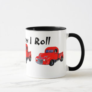 Alter roter LKW So rolle ich Tasse