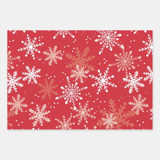 Alter roter Lkw und Schneeflocken Geschenkpapier Set (Vorderseite)