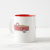 Alter roter LKW Zweifarbige Tasse (Vorderseite Links)