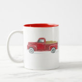 Alter roter LKW Zweifarbige Tasse (Links)