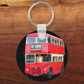 Alter roter Londoner Bus ab ca. 1950 Schlüsselanhänger (Vorderseite)