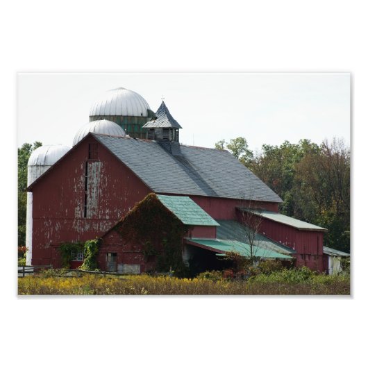 Alter roter Stall 12 x 8 Fotografischer Druck (Vorne)