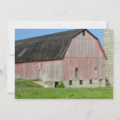 Alter roter Stall und Silo-Flachkarte (Vorderseite)