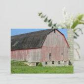 Alter roter Stall und Silo-Flachkarte (Stehend Vorderseite)