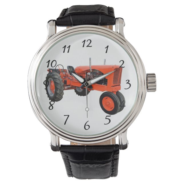 alter roter Traktor Armbanduhr (Vorderseite)