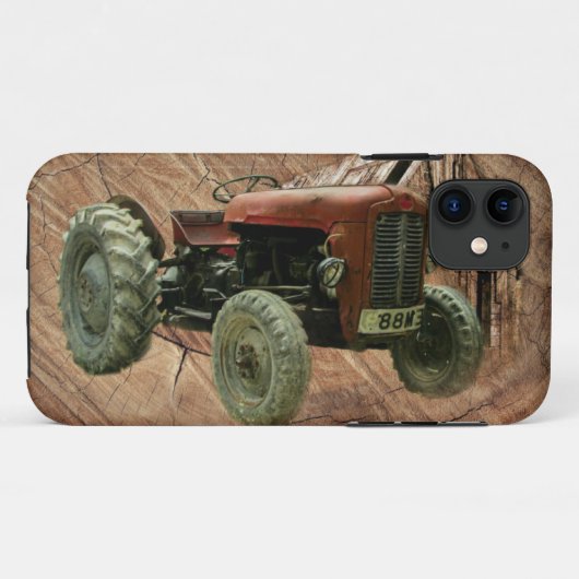 Alter roter Traktor rustikale Scheune Schuppen Case-Mate iPhone Hülle (Rückseite (Horizontal))