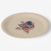 Alter Ruhm-und Freiheits-Bell-Papier-Teller Pappteller (Schrägansicht)