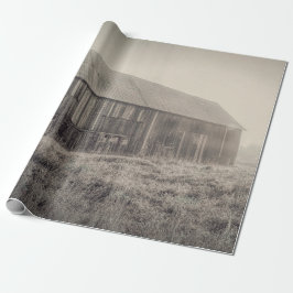 Alter rustikaler Vintager Schwarz-Weiß-Stall auf d Geschenkpapier