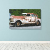 Alter Rusty Bruch Car Leinwand (Insitu (Holzboden))