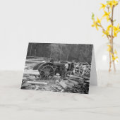 Alter Sägewerk-Traktor, 1935 Karte (Gelbe Blume)