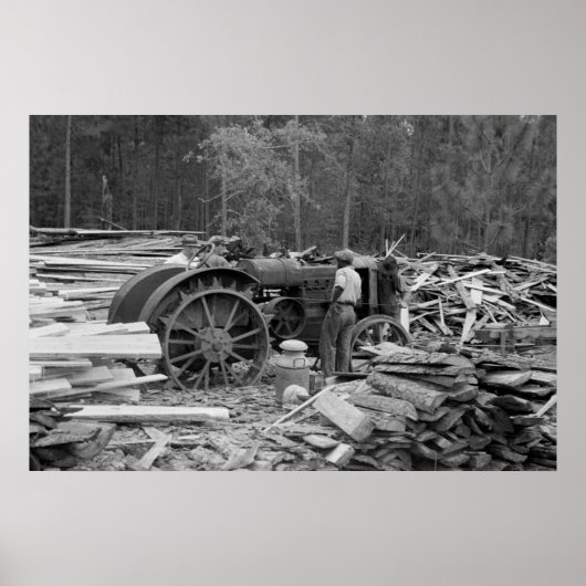 Alter Sägewerk-Traktor, 1935 Poster (Vorne)