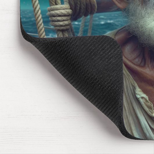 Alter Sailor auf einem Segelboot Rauchen einer Pip Mousepad (Ecke)