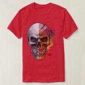 Alter Schädel mit Riss Skeletton T - Shirt (Design vorne)